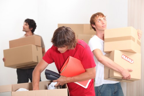 Packed boxes and household items prepared for a small move